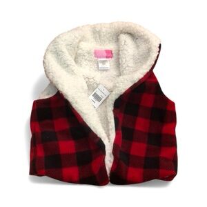 Good Lad Red and‎ Black Plaid Sherpa-Lined Vest